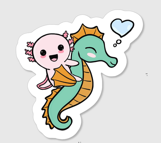 Giddy-Up Horsey Axolotl Stickers