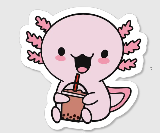 Boba Tea Axolotl Sticker