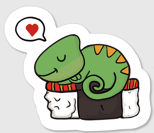 Chameleon Sushi Roll Sticker
