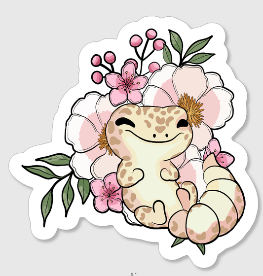 Floral Gecko Stickers