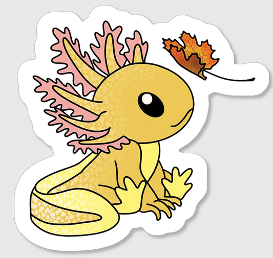 Hello Leaf Axolotl Sticker
